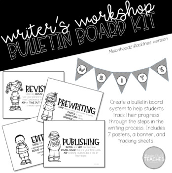 Preview of Writing Process Student Tracking System Bulletin Board Posters Students Outlines
