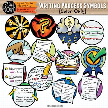 Preview of Writing Process Symbols Clip Art {COLOR}