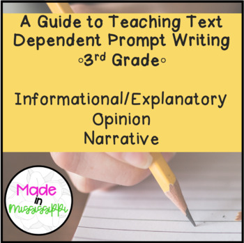 Preview of Teacher Guide | Writing Prompts | 3rd Grade Writing | Text Evidence