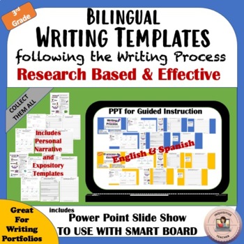 Preview of Writing Process Templates for Narrative or Expository Writing | Third Grade