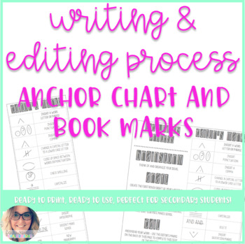 Preview of Writing Process and Editing Marks Bookmark