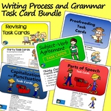 Writing Process and Grammar Task Card Bundle - Print and E