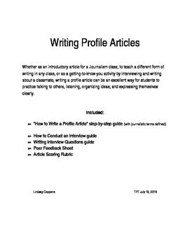 journalism writing assignment
