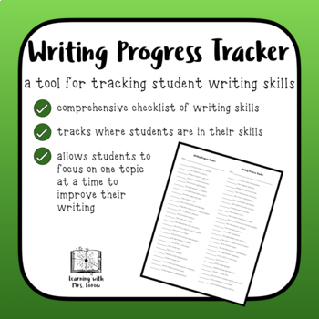 Preview of Writing Progress Tracker: A Checklist for Monitoring Student Writing Skills