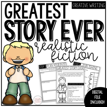 Preview of Distance Learning Digital & Printable Writing Project | Realistic Fiction Story