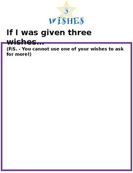 Preview of Writing Prompt - 3 Wishes!