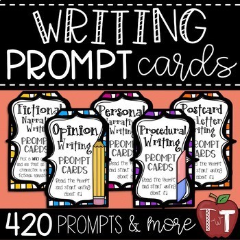 Preview of Writing Prompt Cards BUNDLE: Opinion, Step, Personal, Fictional & Letter Writing