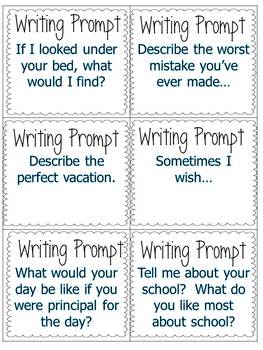 Writing Prompt Cards by Andrea Robinson | Teachers Pay Teachers