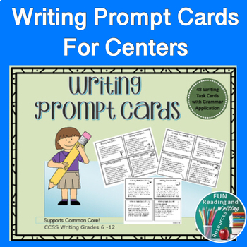 Preview of Writing Prompts: 48 Quick Write Task Cards & Grammar Skills Practice with Easel