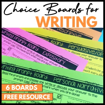Preview of Writing Prompt Choice Boards