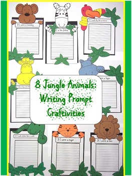 Preview of Writing Prompt Craftivities: Jungle Animals