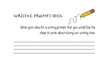 Preview of Writing Prompt Idea Handout
