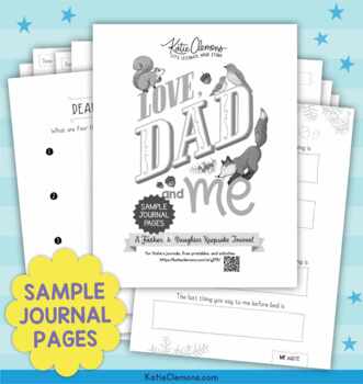 Preview of Writing Prompt Journal for Girls and Dads, Father's Day Activity Book Daughter