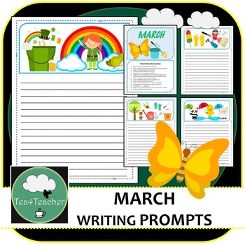 Writing Prompts & Paper March - Beautiful Picture Prompt Pages + Extra ...