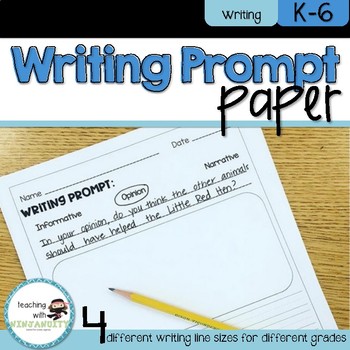 Writing Prompt Paper by Teaching with Ninjanuity | TPT