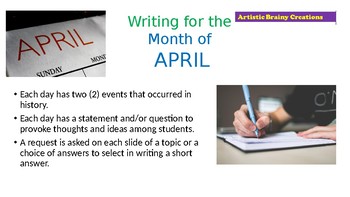Preview of Writing Prompt Powerpoint  April History