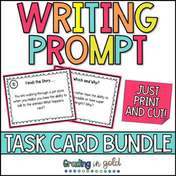 Preview of Writing Prompt Task Cards - ELA Centers & Bell Ringers 