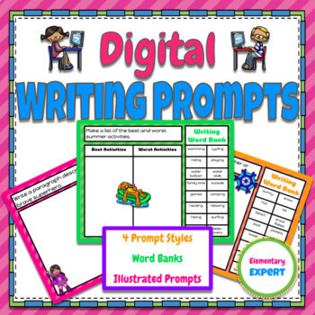 Preview of Writing Prompt Worksheets and Digital Resources 