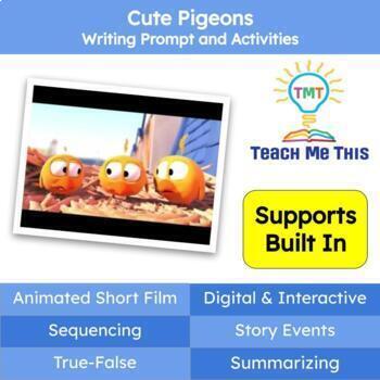 Preview of Writing Prompt and Activities: Cute Pigeons Animated Short Film