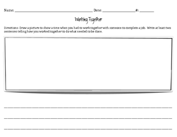 Preview of Writing Prompt with Picture - Working Together