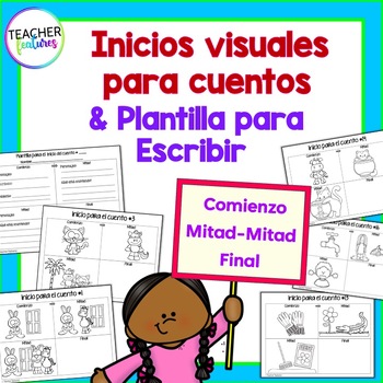 Preview of 1st 2nd Grade WRITING PROMPTS with PICTURES Spanish STORY STARTERS en espanol