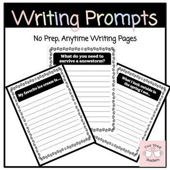 Writing Prompts by Two Tired Teachers | TPT
