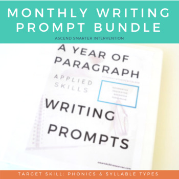 Preview of Writing Prompts - Monthly Themed Paragraph Prompts