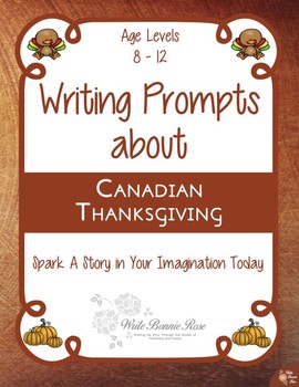 Preview of Writing Prompts About Canadian Thanksgiving (Plus Easel Activity)