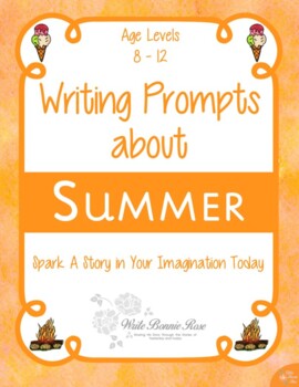 Preview of Writing Prompts About Summer (with Easel Activity)