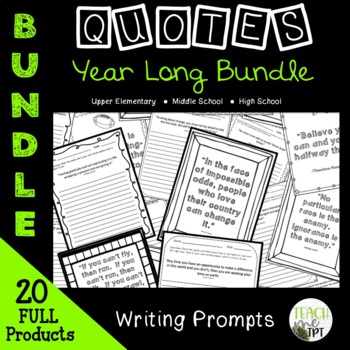 Preview of Writing Prompts  |  Analyze Quotes  |  Year Long Bundle