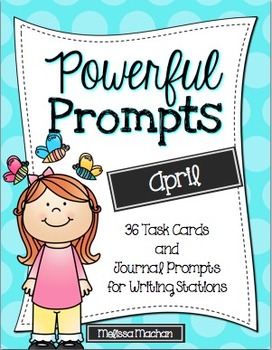 Preview of Writing Prompts - April - Journal Prompts for Writing Centers
