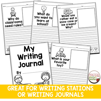 Writing Prompts August Writing Journal or Morning Work | TPT