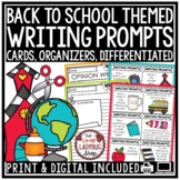 August September Back to School Writing Prompts 3rd 4th Gr