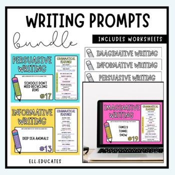 Preview of Writing Prompts Bundle WHOLE YEAR