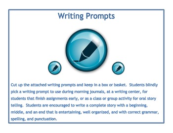 Preview of Writing Prompts, Catchy Story Starters