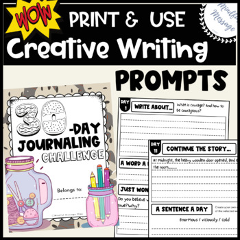 Creative Writing Prompts {30-Day Journaling Challenge} by Mindful ...