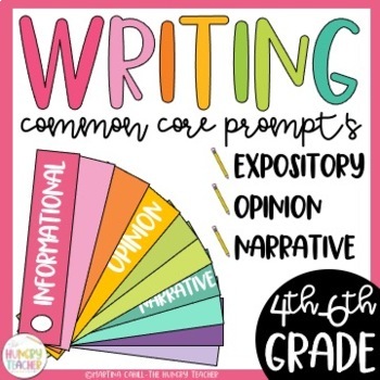 Preview of Writing Prompts Fan for Common Core Expository Narrative and Opinion Writing