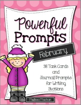 Preview of Writing Prompts - February - Journal Prompts for Writing Centers