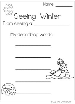 Winter Writing Prompts Using the 5 Senses by The Write Stuff | TpT