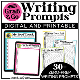 Writing Prompts  | Grab & Go Writing Activities | Print & 