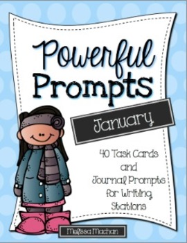 Preview of Writing Prompts - January - Journal Prompts for Writing Centers