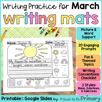 Preview of March Writing Prompts & Journal Activities for St Patricks Day Writing Center