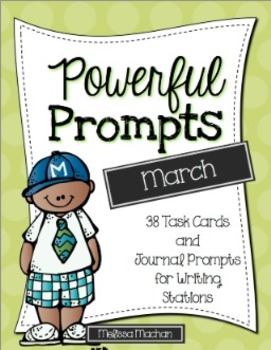 Preview of Writing Prompts - March - Journal Prompts for Writing Centers
