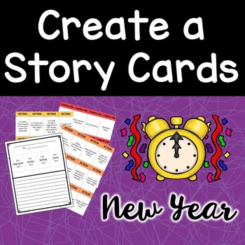 Preview of Writing Prompts | New Year | Create a Story Cards