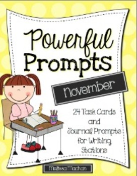 Preview of Writing Prompts - November - Journal Prompts for Writing Centers