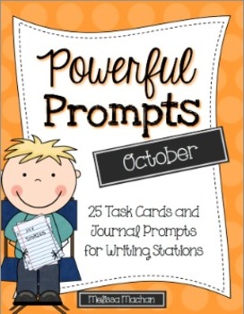 Preview of Writing Prompts - October - Journal Prompts for Writing Centers