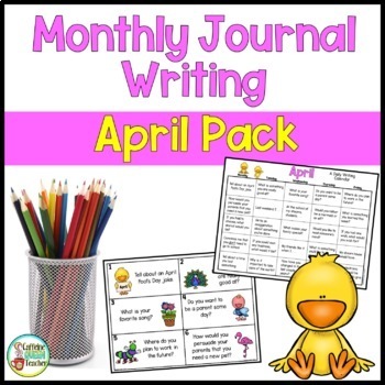 Daily Journal Writing Prompts and Papers for April with FREE Sample