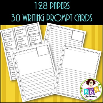 Writing Prompts & Paper Pack by BKB Resources | Teachers Pay Teachers
