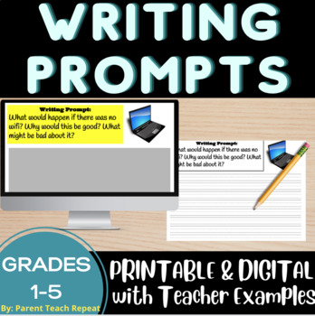 Preview of Writing Prompts | Printable & Digital | Editing Checklist Teacher Example