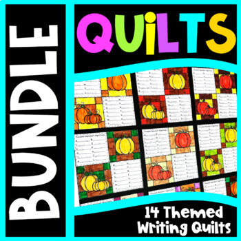 Preview of Writing Prompts Quilts Bundle - Writing Activities: Easter, Spring, End of Year 